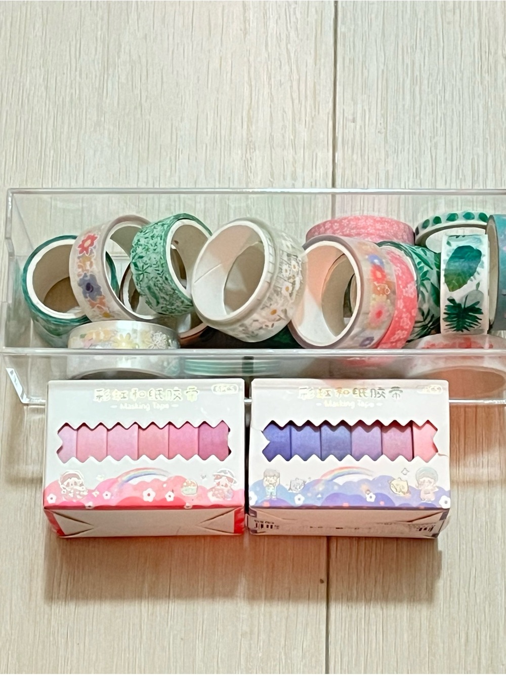 Pink & Green Washi Tape Set - Assorted Floral Designs